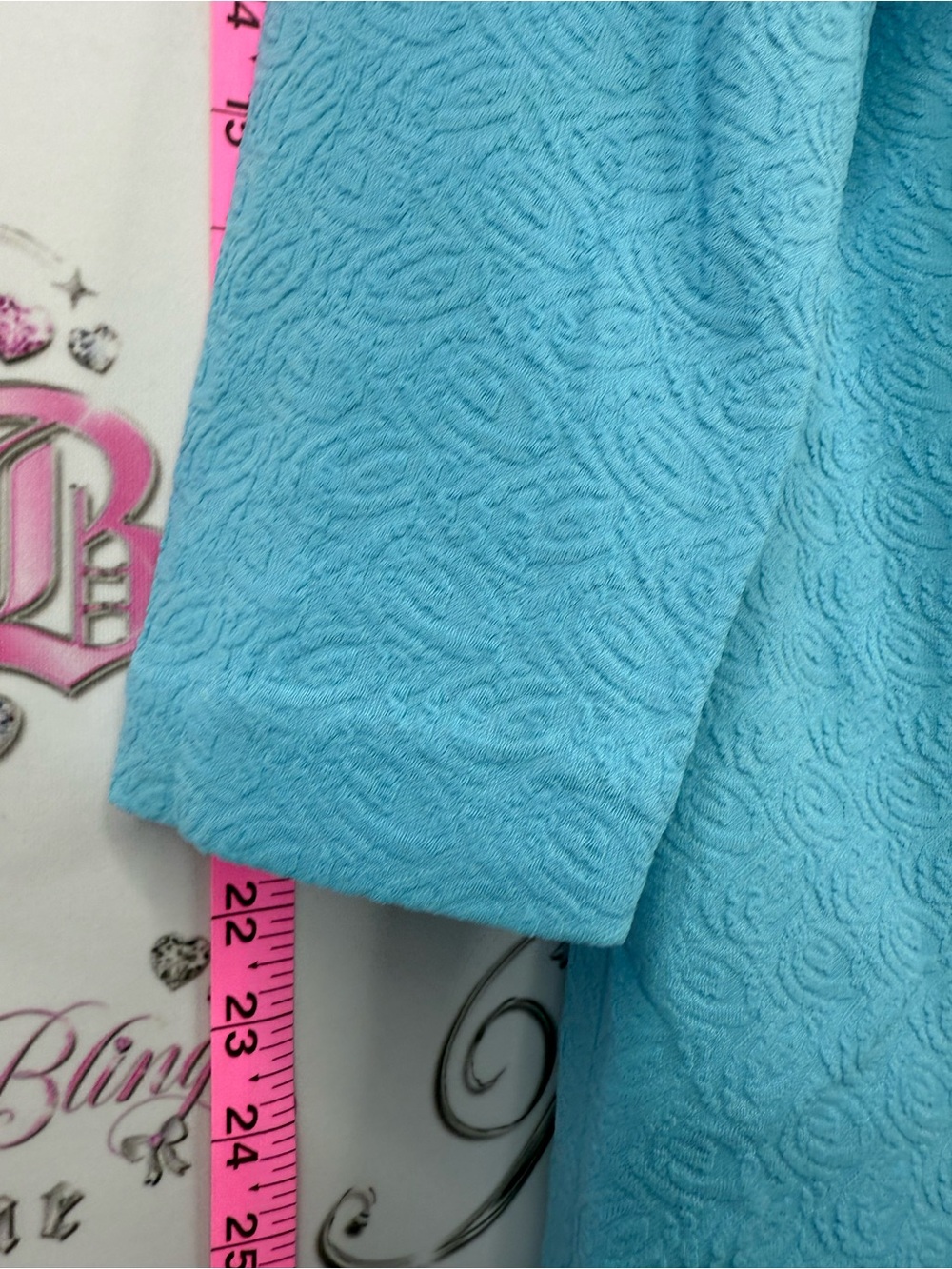 Dress vintage aqua Light Blue Textured Shift Dress with Peter Pan Collar - Picture 4 of 11